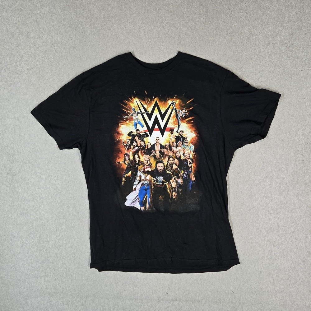WWE Men Shirt L Black Graphic Wrestlemania 30 I Was There Tee Short Sleeve